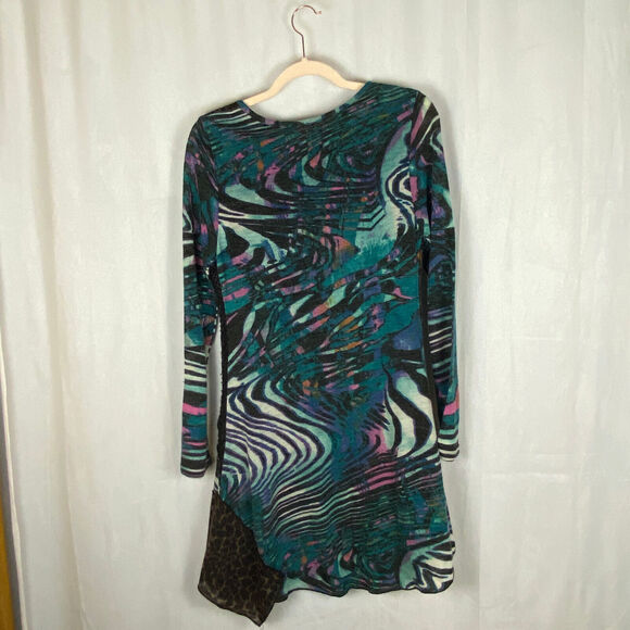 Vintage Concept Sweater Dress Sz M Art to Wear Lagenlook Y2K Animal Print - Picture 6 of 9